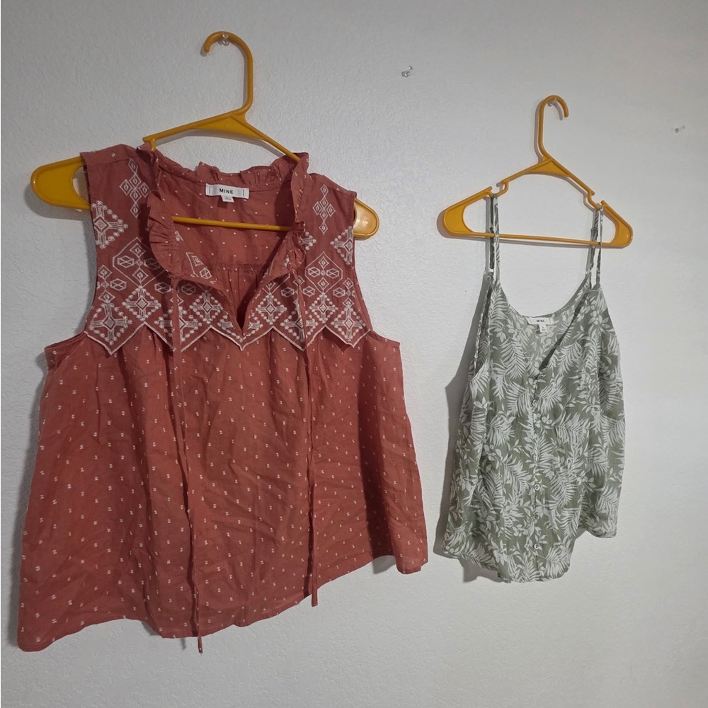 Mine Rust Embroidered Sleeveless Blouse